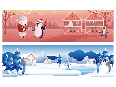 Email banners for the holidays ⛄️ banner christmas christmas card email template illustration landscape winter xmas