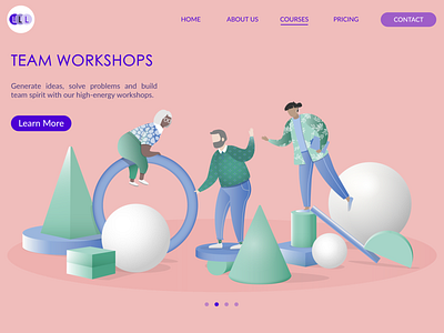 Team workshops collaboration illustration landing page team building teamwork ux web design website workshop