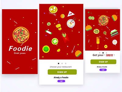 Food Delivery App Introduction page adobe adobe illustrator adobe xd app design color delivery app food app foodies illustration mcdonald page design pizza sign in page sign up screen ui ux ui designs user experience user interface xddailychallenge