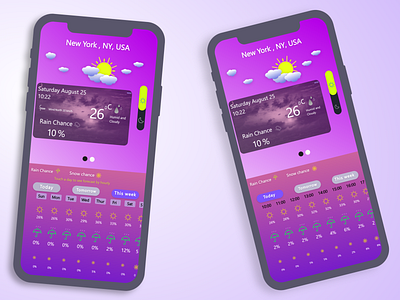 QUICK Weather App app design attractive best climate concept app easy to use gradient colors look simple ui designs weather app