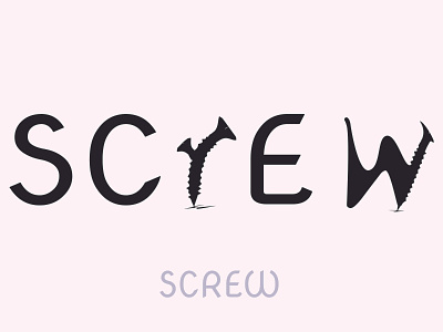 Screw-Letter Logo industry letter letter r logo logo design logo word challenge recent screw screw word logo symbol design typography words