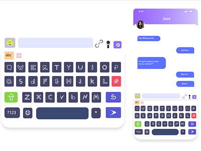 Keyboard Design for a Chat App alphabet typography clean deisgn interaction interaction designer keyboard keyboard design typography design ui designs user experience