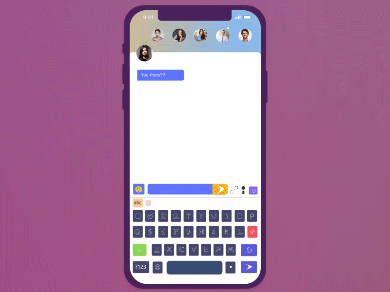 New Chat screen Animation app design app interaction chat app digital design fresh interaction design messenger new message ui design user experience
