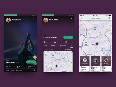 Streaming App - Stream View, Stream Detail & Streams Map