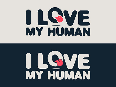 "I LOVE MY HUMAN" branding concept branding design identity logo minimal symbol tongue
