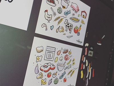 Small illustrations branding food illustration logo pattern