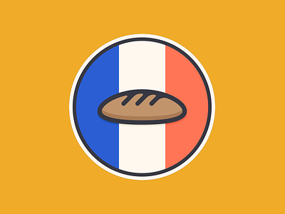 Baguette baguette bread clean design flag france minimalism simple sticker sticker mule