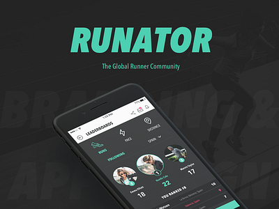 Runator - Mobile App Design app design leaderboards mobile run running social ui user interface ux