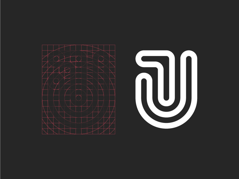 JT Logo minimalistic logos brand development geometry grid lines white black jt process logo identity brand