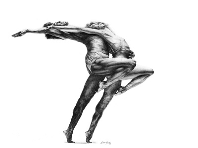 Dancers sketch pencil drawing