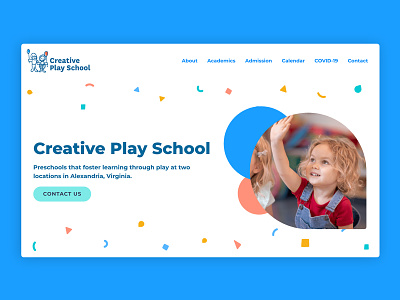 Creative Play School Visual Identity and Landing Page identity design visual branding web design