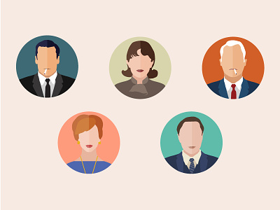 Mad Men characters illustration infographic
