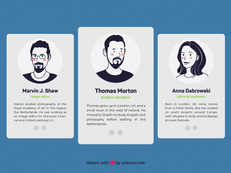 Team Avatars For a Star-Up by Avatoon on Dribbble