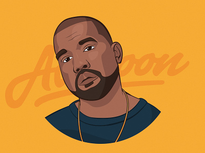 Kanye West Cartoon Avatar avatar avatoon caricature cartoon cartoon character cartoon comic face famous illustration kanye portait rap west