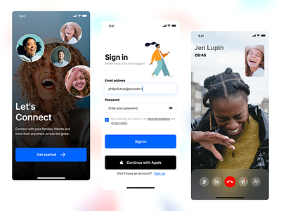 Video Call app UI Concept design illustration iphone mockup ui uidesign uidesigner uiux uiuxdesign