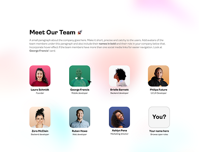 Team Page UI Design design ui uidesign uiux