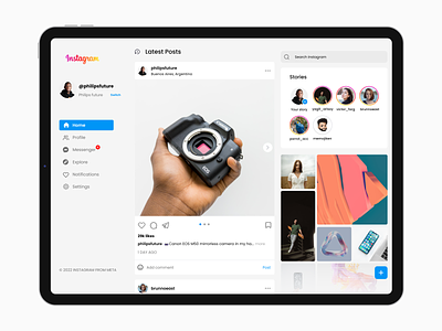 Instagram for iPad concept design designer graphic design instagram ipad iphone ui uidesign uidesigner uiux uiuxdesigner uxdesigner