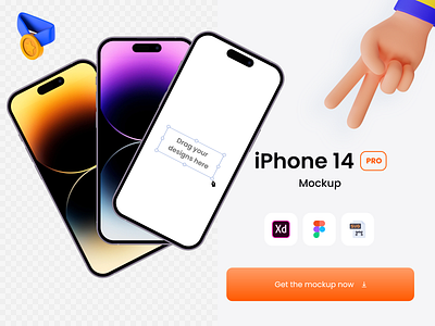 iPhone 14 Pro Mockup (Adobe Xd, Figma) 2d adobexd design figma iphone iphone14 mockup ui uidesign uiux uiuxdesigner