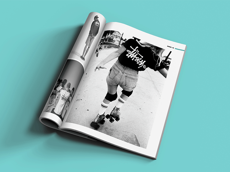 SURF MAGAZINE: STUSSY editorial design fashion hypebeast layout magazine polygraphic streetstyle streetwear stussy