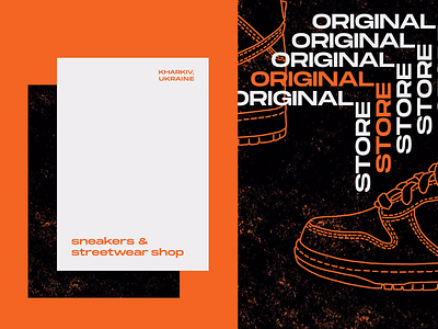 Original Store: Posters graphic design hypebeast nike orange poster shop sneakers store streetwear typography