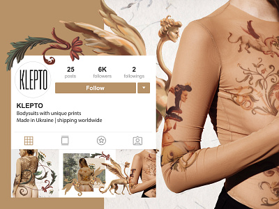 Collage for KLEPTO banner bodysuit collage design fashion grotesk grotesque instagram post instagram template smm