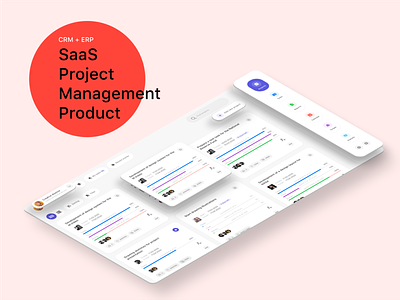 Project management SaaS product flat interaction interface ios mobile product redesign saas ui ux design webdesign