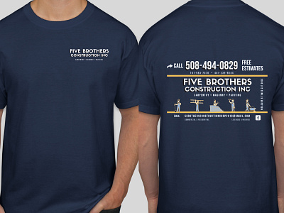 Five Brothers Construction Inc. Tee Shirt Design graphic design