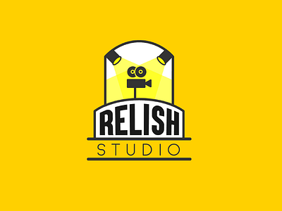 logo concept for "Relish film studio" brand branding camera cine cinema creative lineart logo micro movies