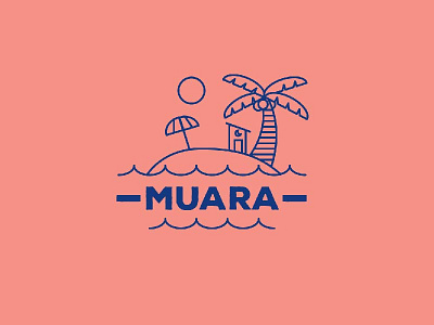 Logo concept for "Muara beach house" beach creative flat icon inspitation lineart logo minimal ocean sea