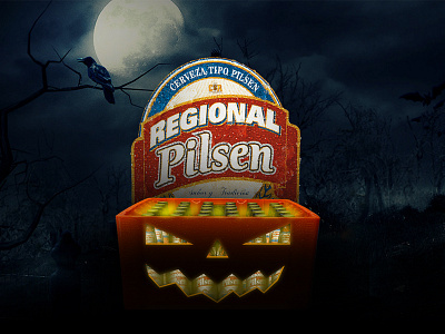 Regional Pilsen Halloween ad ads advertise art direction beer brand branding creative design designer graphicdesigner halloween photoshop spooky