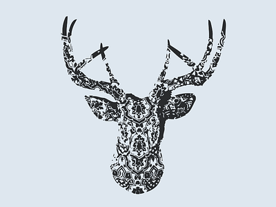 Deer animal bandana canada deer illustration montreal nature poster print rad wild wonderful