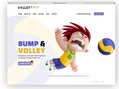 Volleyball animation artwork graphic design uidesign website design