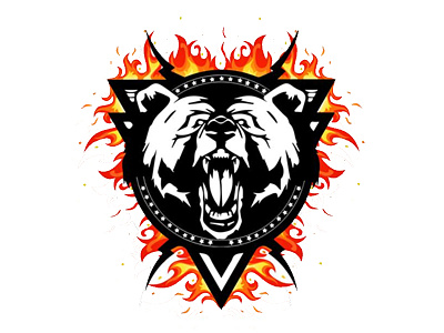 Logo design for an Alaskan Outfitter alaska bear fire logo outfitter