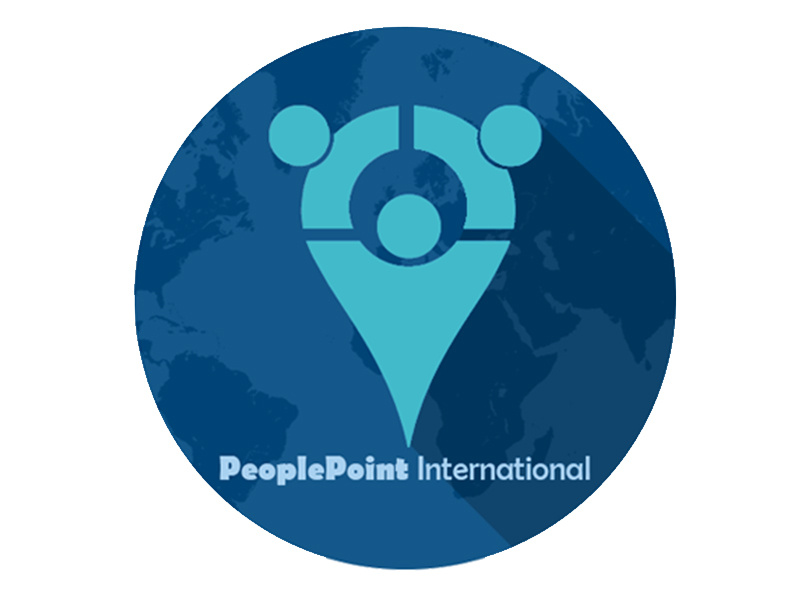 Logo design for an African H.R. agency global unity minimal logo point people