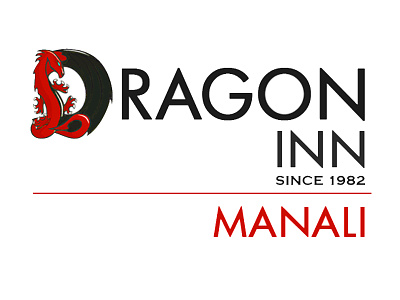 Logo design for an Indian inn dragon inn logo manali minimal restaurant branding restaurant logo word art