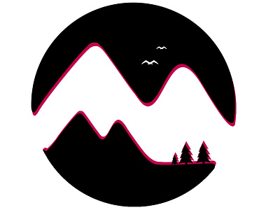 Logo design for an recreation park birds design illustration logo minimal mountain mountain trees pine tree