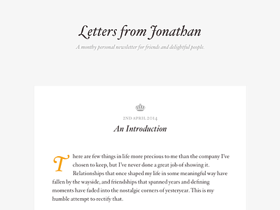 Letters from Jonathan communication email letters newsletter