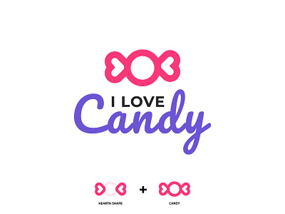 I love candy 30dayschallenge candy candy logo hearth hearth candy i love candy logo logo design logodesign love candy minimalist