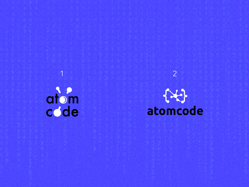AtomCode atom atom logo atomic code code logo coding hacking logo logo hack logodesign minimalist