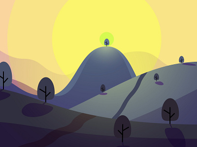 Mountains & Eye killer environment illustration vivid