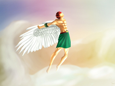 Wings of Icarus cloud icarus illustraion wings