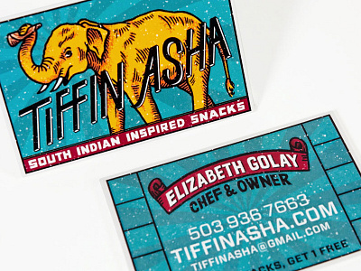 Tiffin Asha Branding branding business card hand lettering lettering