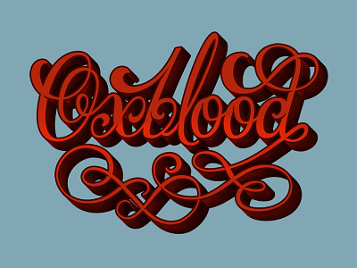 Oxblood hand lettering lettering