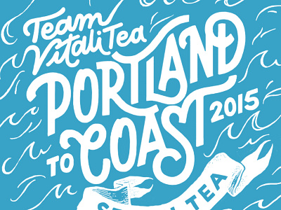 Portland to Coast 2015 handlettering lettering race tshirt design