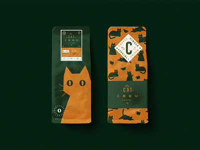 Packaging Design The Cat Room Coffee. brand branding design illustration logo type typography vector