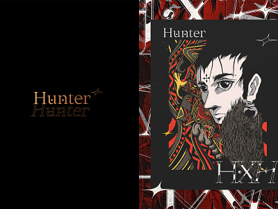 Hunter x Hunter. adobe anime brand branding design drawing illustration ipad japan logo manga procreate type typography vector