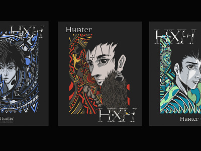 Hunter x Hunter Tribute. adobe anime art brand branding collague design drawing graphic design illustration logo manga procreate type typography vector