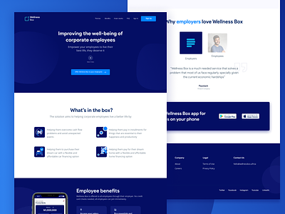 Wellnesss-Box Landing PAge app company design experience mobile modern typography ui ux website