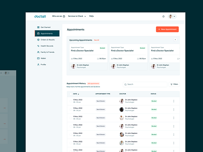 Health-Tech Dashboard -  Appointments (Scheduling & Viewing)