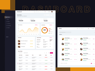 Admin Dashboard (Food Vendors) app color design modern ui ux web website